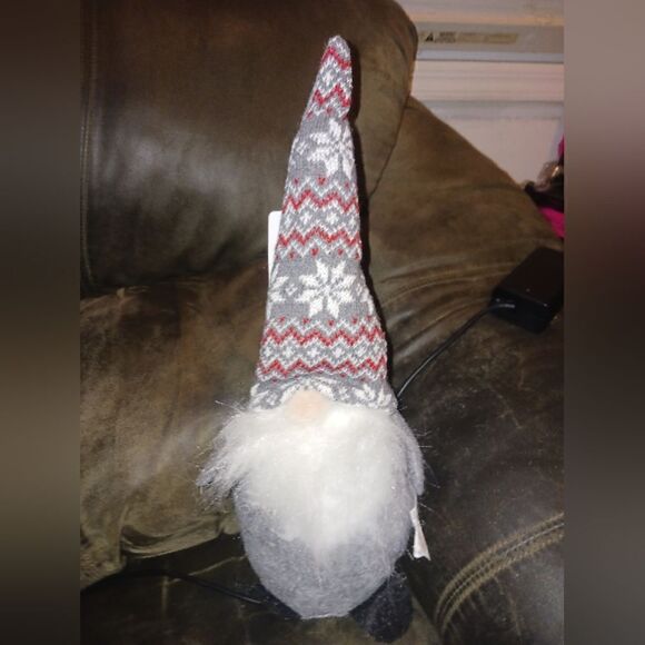 Gnome Plush Red Gray White Winter Christmas Gnomes Set of 2 - Picture 2 of 5